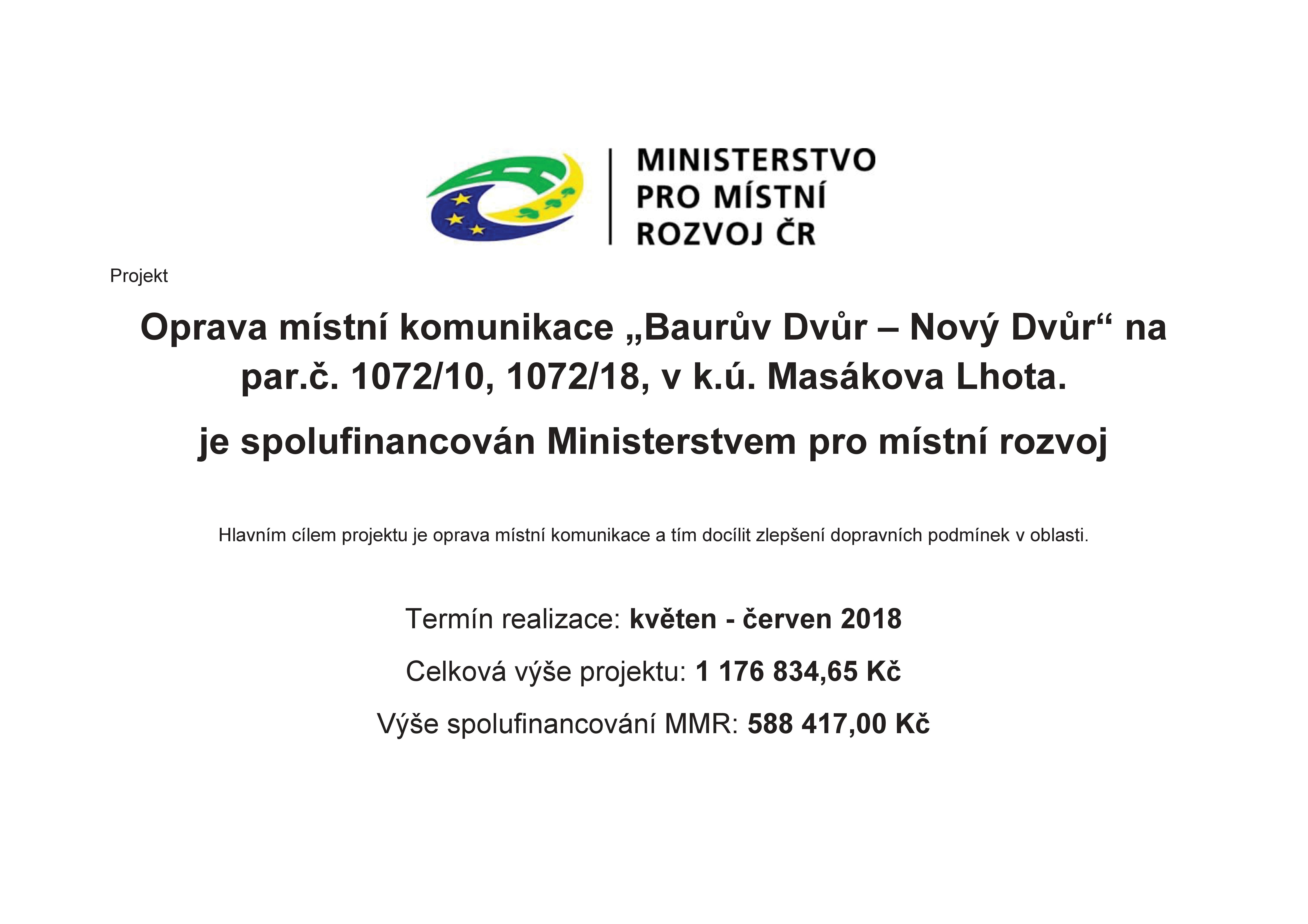 Publicita projektu MMR oprava MK 