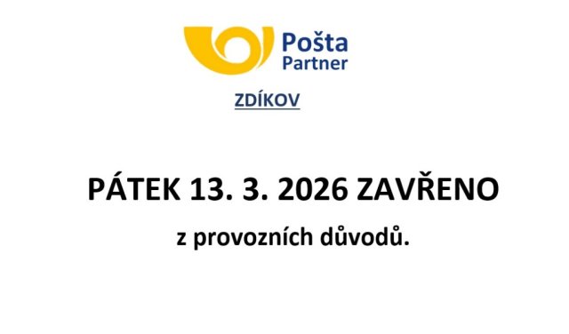 Pošta uzavřena dne 13. 3. 2026